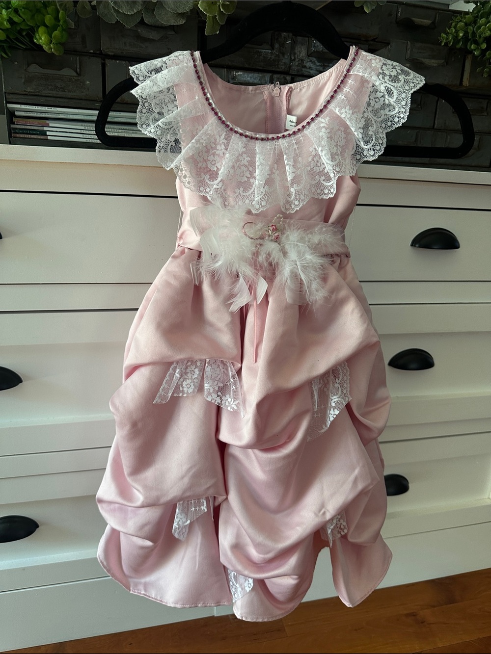 Kids Pink Lace Party Dress